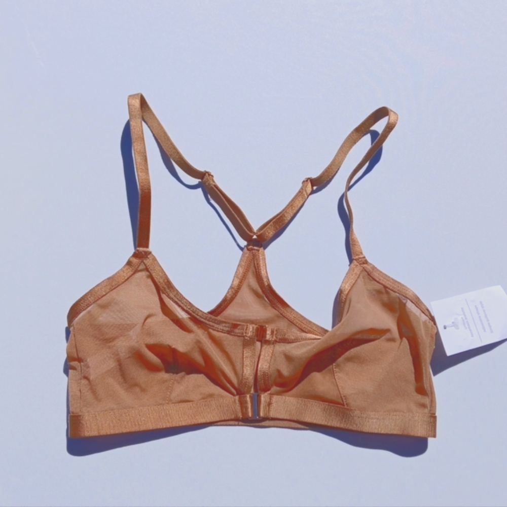 Auden Online Bralette Racerback, Unlined, Front Close Bra Nude XS 32A, 32B